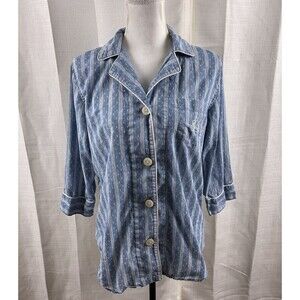 Lauren Ralph Lauren Button Down Sleepwear Cotton Pajama Top -Size Medium
